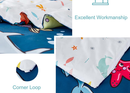 WINLIFE Shark Comforter Set Queen Size for Boys Teen Ocean Themed