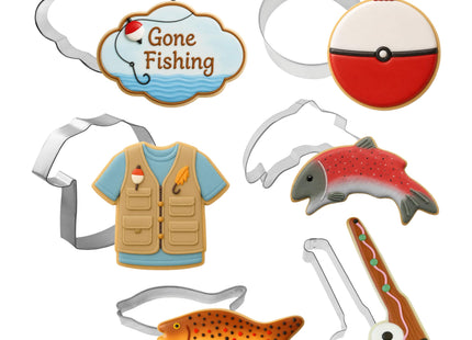 6 PC Lake Fishing Sport Cookie Cutter Set for Treats & Cookies