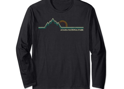 Retro Acadia National Park Maine Summer Long Sleeve T-Shirt