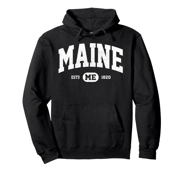 Maine Sweatshirt Retro Vintage Maine Hoodie Gifts 207 Pullover Hoodie