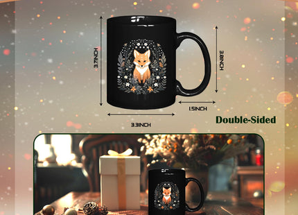 ignytiger Dark Fox Coffee Mug Themed Gifts for Women Girls Men Fox Lovers, Academic Ceramic Coffee Mug 11 oz