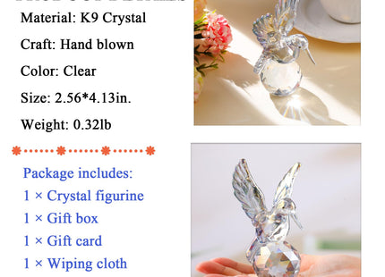 YHWL Clear Crystal Hummingbird Figurine, Glass Hummingbird Gifts for Women