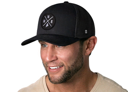 HAKA Maine Trucker Hat | MNE X Snapback Cap - Black
