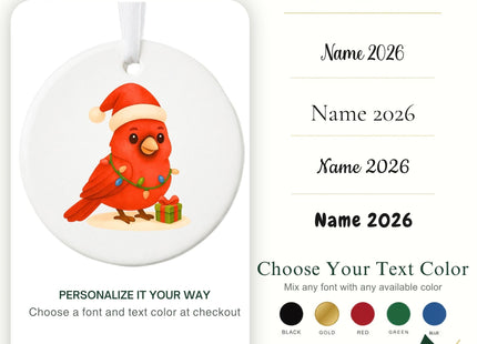 Lydia Gifts 2026 Personalized Cardinal Christmas Ornament