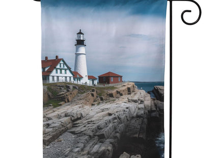 Lighthouse Garden Flags Double Sided, Welcome Winter House Flag Banners for Home Decor 12.5"x18"