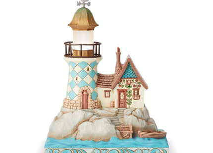 Enesco Jim Shore Heartwood Creek Coastal Lighted Lighthouse Figurine, 7.5"