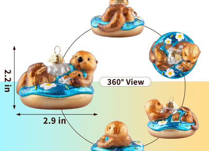 HZYC Christmas Ornaments,Glass Sea Otter Ornament,Christmas Tree Decoration