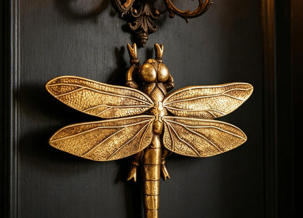 Semeid Large 3D Gold Dragonfly Wall Decor