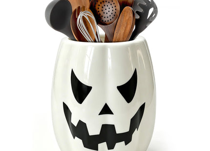 pinata Halloween Kitchen Decor, Ceramic Halloween Pumpkin Utensil Holder