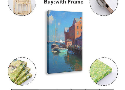 BGFgdDG Portland, Maine Tourist Attractions, New England Poster Bedroom Decor Sports Landscape Office Room Decor Gift Style:Frame 12x18inch