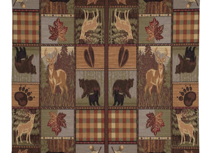 Rustic Country Rectangle Tablecloth,Country Style Farmhouse Lodge Bear Moose Deer Long Table Cloth Round Tablecloth for Backyard Party BBQ 55"x55"