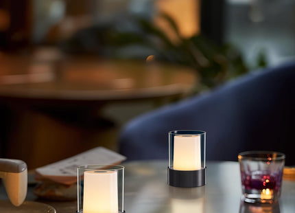 NEWSEE 4" Black Cordless Table Lamp Set of 2, Outdoor Rechargeable Lamp