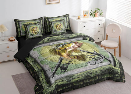 Feelyou Fishing Hunting Pike Bed in a Bag Twin Size Bedding