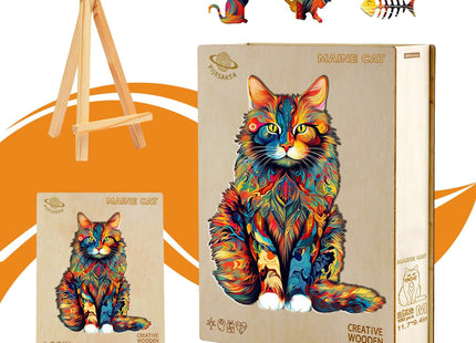 Wooden Puzzles for Adults - Maine Cat Jigsaw Puzzle 190 Piece