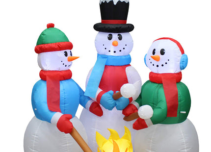 5 FT Christmas Inflatable Snowmen Campfire Roasting Marshmallows