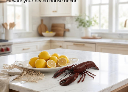 The Bridge Collection Decorative Rubber Lobster Figurine – Realistic Red Lobster Accent for Coastal Decor – Nautical Seafood Display Piece