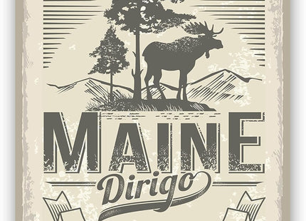 Maine Emblem Poster, Maine Symbol Poster Print, Retro Travel State Poster, Home Wall Art, Office Wall Decor, State Art Poster - 16x20