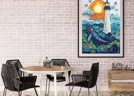 ZQEATRY Moon Lighthouse Special Shape Diamond Art Kits for Adults Beginners,DIY Sea Dolphin Crystal Rhinestones Diamond Painting Kit for Adults,5D Diamond Art Painting for Home Wall Decor 12 X 16inch