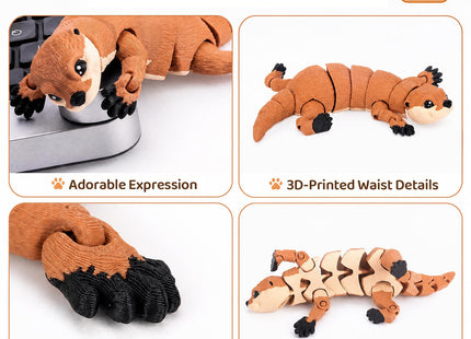 Yipintang 3D Printed Articulated Otter Toy for Kids, Flexible Otter Fidget Figure, Movable Animal Toy for Boys & Girls, Sensory Stress Relief Toy, Desk Decor, Birthday