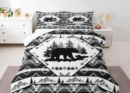 Feelyou Bear Comforter Set All Season Cabin Bear Animals Bedding Set with 2