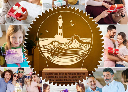 CTMade Personalized Lighthouse Light - Custom Inspirational Plaque with Uplifting Quotes, Home Decor Gift for Lighthouse Lover, Teacher, Christian, Christmas, Birthday, National Lighthouse Day