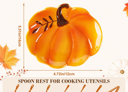 Honeydak Ceramic Pumpkin Spoon Rest for Kitchen Counter