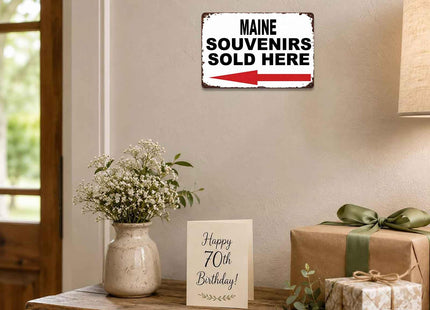 Vintage Maine Souvenirs Metal Signs 8X12 In