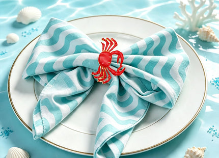Davifina 12pc Crab Napkin Rings for Coastal Beach Wedding Fall Party Decor