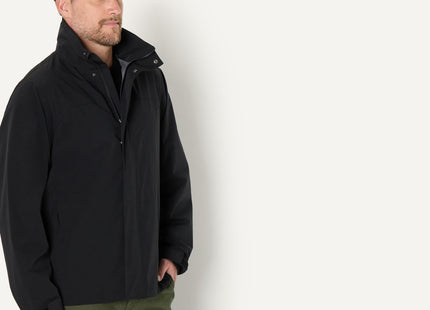 Amazon Essentials Men's Waterproof Packable Rain Jacket, Black, Small