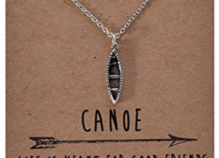 Shag Wear Women's God Bless America Woodland Nature Inspirational Real Pewter Necklace (Canoe Pendant)