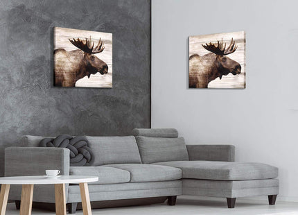 ARTISTIC PATH Rustic Deer Portrait Animal Canvas Wall Art, 24x18 Inch