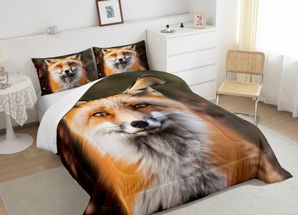 Feelyou Fox Woodland Digital Comforter Set Twin Size Bedding
