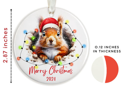 KATLADIZ Squirrel Ornament - Squirrel Christmas Ornaments, Animals Ornaments for Christmas Tree - Animals Lover Gifts - Ceramic Ornament 2024