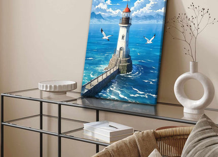 Lighthouse Ocean Canvas Wall Art, 2 Piece Gallery Wrapped Prints, 12x16