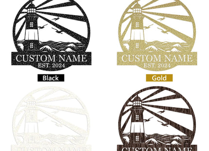 Personalized Lighthouse Metal Signs Custom Metal Signs Outdoor Cabin Sign