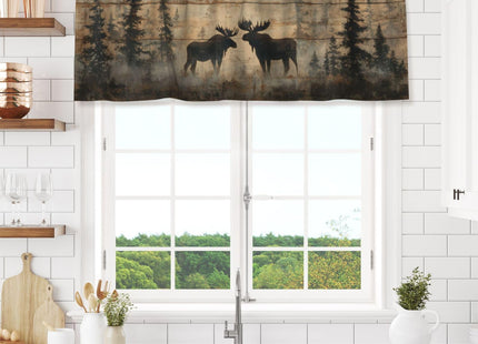 Ecixzyo Deer Valance Curtain Window Valance Treatment Decor Small Window Curtains for Bedroom Kitchen Bathroom Living Room 1 Panel 54x18in