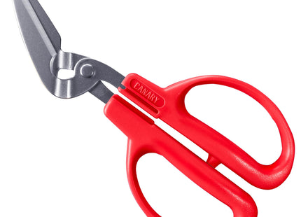 CANARY Crab Scissors Heavy Duty 6.7", Made in JAPAN, Seafood Scissors for Cutting Crab Legs, Lobster, Shell, Sharp Serrated Japanese Stainless Steel Blade, Red