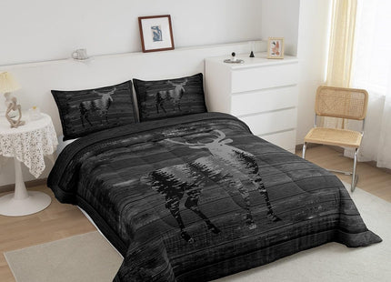 Deer Comforter Set Kids Cabin Deer Hunting Comforter for Boys Teens Antlers Bedding Set Breathable Western Farmhouse Red Brown Duvet Set Room Decor Quilt Set Full Size