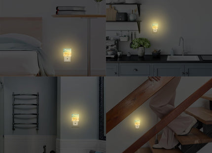 Uiaoiais Night Light Plug into Wall Starfish Seashells On Beach Night Light with Dusk to Dawn Sensor Night Light for Kid Girls Boys Women Men Room Decor, Hallway, Kitchen, Bathroom, Nursery, Stairs