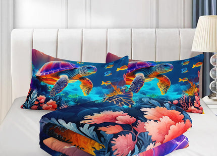 UEVBF Cute Ocean Themed Comforter Set Full Size with 2 Pillowcases.
