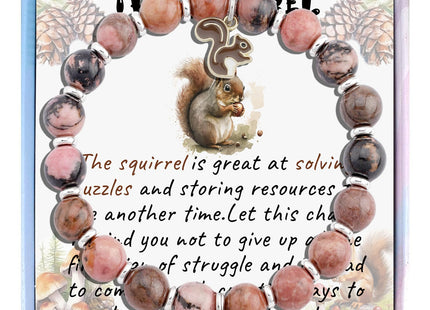Fullrainbow Cute Squirrel Bracelet for Women Squirrel Gifts for Squirrel Lover Squirrel Spirit Animal Gifts Squirrel Bracelet (Brown Squirrels Gifts)