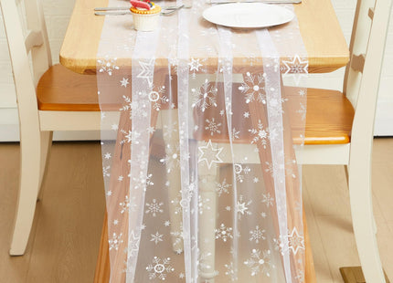 Windkream White Snowflake Table Runner 29x120 Inch