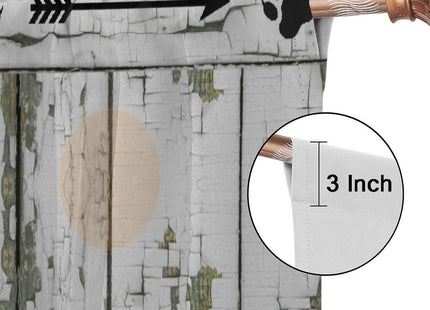 Rustic Farmhouse Curtains, Retro Wooden Barn Door Wood Board Cabin Wild Animals Bear Deer Vintage Farm Country Print Blackout Window Drapes for Kitchen Living Room Bedroom 42x45 Inch