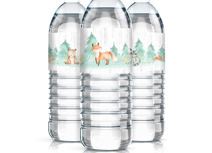 Woodland Baby Shower Water Bottle Labels, Woodland Creatures, 20 Count
