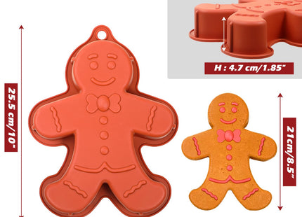 Webake Gingerbread Man Mold 10 Inch Large Gingerbread Silicone Cake Pan for Christmas Baking Cake, Cookie