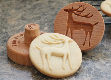 Fun Food Tools, Wood Cookie Stamp, 2.5 Inch (Reindeer CS-050)