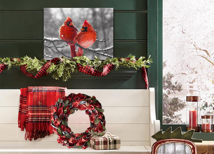Cardinal Wall Art Red Bird Canvas Prints Cardinal Painting Picture Stretched and Framed for Holiday Decor 12x16inch