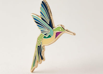 Cute Hummingbird Enamel Pin – Hard Enamel Hummingbird Lapel Pin, Colorful Hummingbird Brooch, Perfect Gifts for Hummingbird Lovers