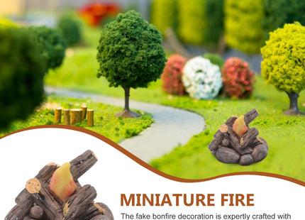 Angoily Miniature Campfire, Resin Dollhouse Fire Decor for Dioramas