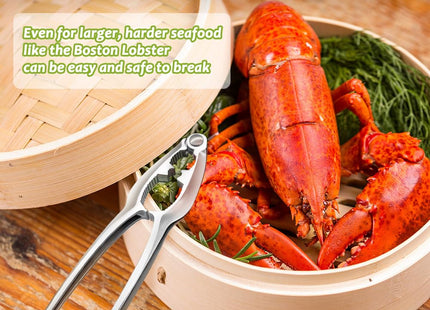 3 PCS Lobster Crackers and Picks Set, Stainless Steel Crab Leg Tools, including 1 Lobster Cracker and 2 Forks, Heavy Duty Shellfish Nut Cracker Set, Seafood Tools for King Crab Legs Shellfish Claw
